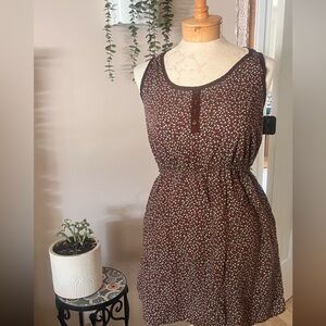 Y2K Mossimo Supply Co. Brown and White Cut Out Smocked Sundress. Y2K